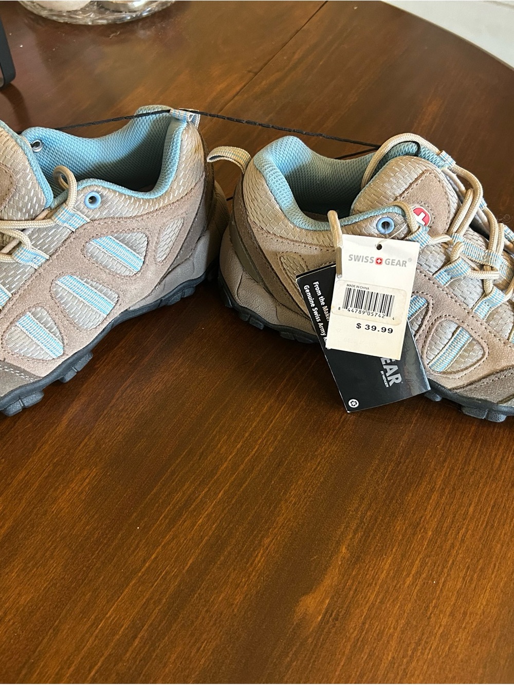 Swiss Gear Women's Tan and Light Blue Trail Sneakers